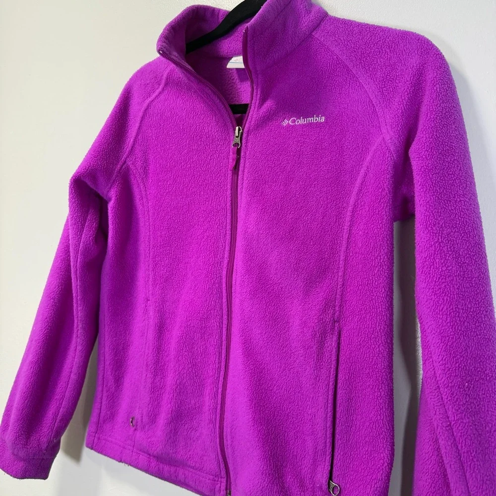 Columbia Girl’s Vibrant Magenta Fleece Jacket Sz 14/16 Large‎ - Picture 3 of 10